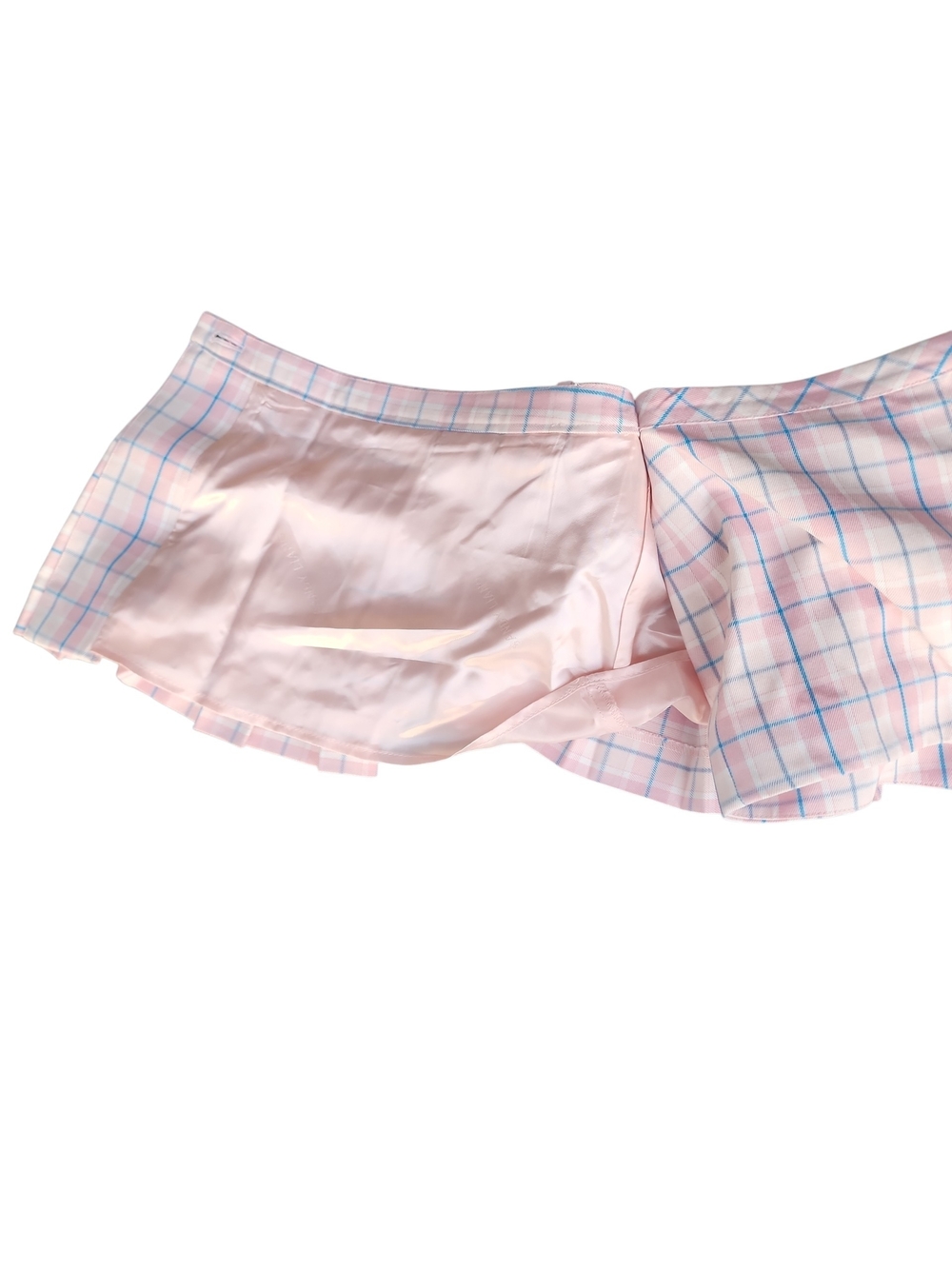 Sandy Liang Franc Skort Pleated Pink Multi Plaid Size 4 - Picture 3 of 14
